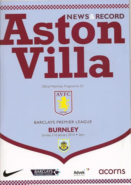 Aston Villa FC v Burnley FC